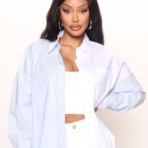 Blocked You IRL Colorblock Shirt - Blue